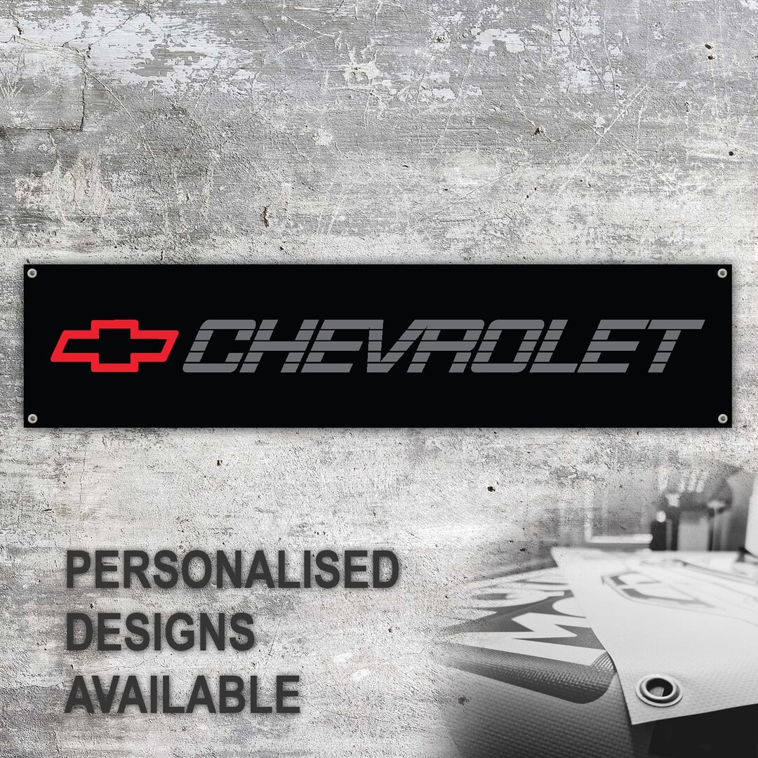 Chevrolet Vinyl Banner Sign Workspace Decoration Garage Car Bike ...