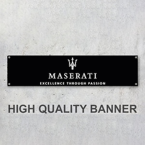Maserati Vinyl Banner Sign Workspace Decoration Garage Car Bike Motorsport Bike Motorbike Motorcycle Workshop Service Racing