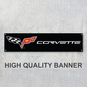 Corvette Vinyl Banner Sign Workspace Decoration Garage Car Bike Motorsport Bike Motorbike Motorcycle Workshop Service