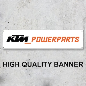 KTM Powerparts Vinyl Banner Sign Workspace Decoration Garage Car Bike Motorsport Bike Motorbike Motorcycle Workshop Service
