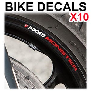Ducati Monster Aufkleber für Fahrradfelgen Superbike weiß