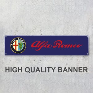 Alfa Romeo Vinyl Banner Sign Workspace Decoration Garage Car Bike Motorsport Bike Motorbike Motorcycle Workshop Service