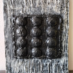 Handmade Minimalist 3D Paper Mache Textured Plaster Wall Art Wabi Sabi ...