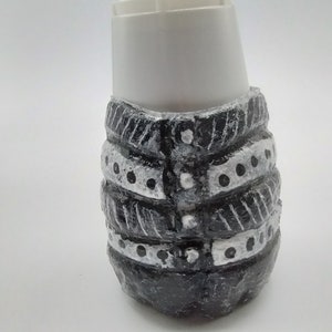 Black White Silver Eco Friendly Bathroom Cup Dispenser Dixie Cup Holder Upcycled Bathroom Cup Dispenser 3oz Repurposed Plastic Cup Holder