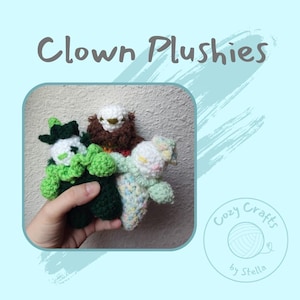 Crochet Clown Plush - crochet clown plushie clown keychain, customizable plush, handmade keychain, handmade crochet keychain clown