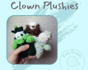 Crochet Clown Plush - crochet clown plushie clown keychain, customizable plush, handmade keychain, handmade crochet keychain clown