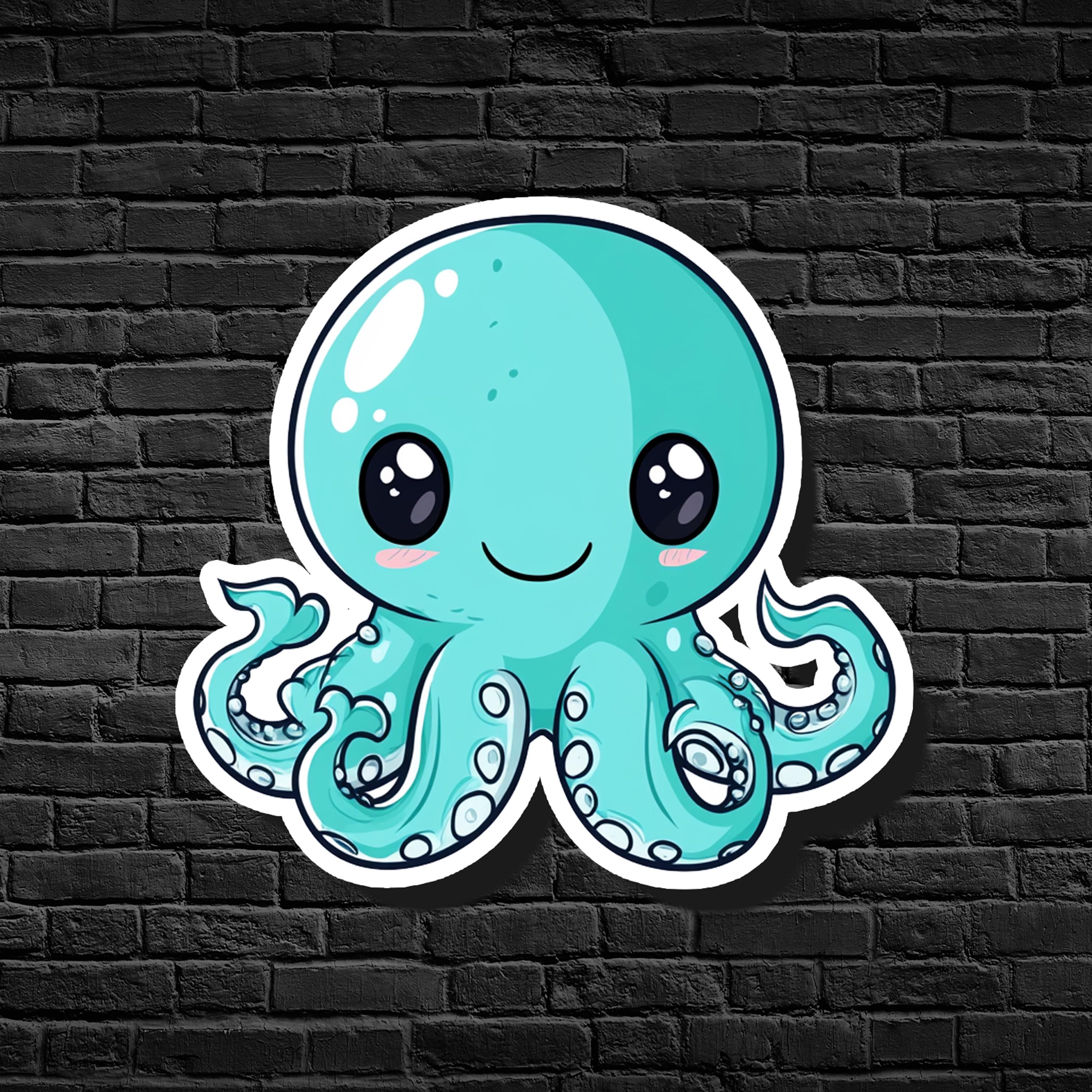 Kawaii Baby Kraken Sticker: Water-resistant Vinyl - Etsy