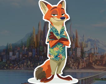 Nick Wilde Sticker — Clever Fox with Charm and Attitude — Zootopia Fan Art