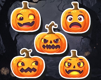 Jack-o'-Lantern Halloween Stickers: Spooky Pumpkin Decals