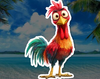Heihei Chicken Vinyl Sticker, Funny Rooster Waterproof Cartoon Decal