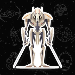 General Grievous | Star Wars Stickers | Star Wars | General Grievous Sticker | Waterproof Vinyl Sticker