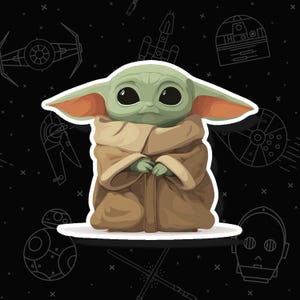 Din Grogu | Star Wars Stickers | Star Wars | Din Grogu Sticker | Waterproof Vinyl Sticker
