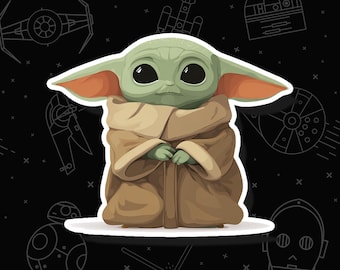 Din Grogu Star Wars Sticker: Waterproof Vinyl Decal