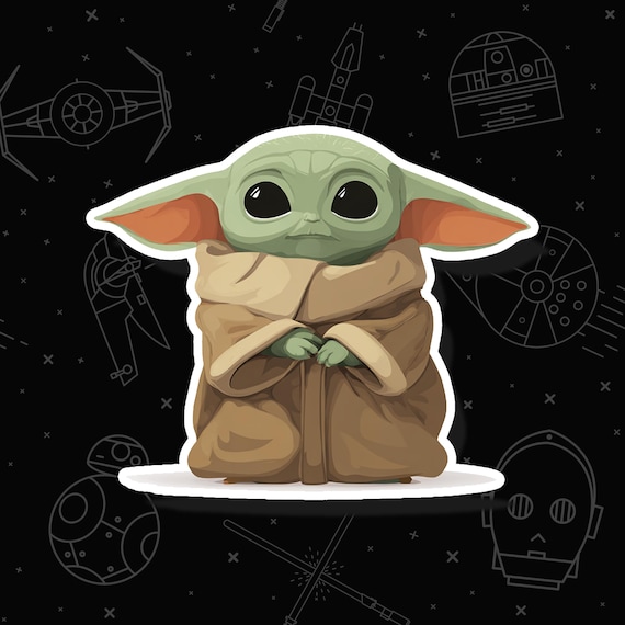 Din Grogu Star Wars Sticker: Waterproof Vinyl Decal