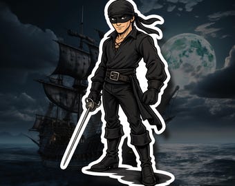 Dread Pirate Roberts – Pirate Vinyl Decal, Waterproof Sticker, Laptop Water Bottle