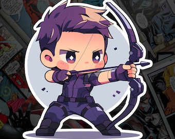 Hawkeye Fan Art Decal, Superhero Inspired Vinyl, Laptop Water Bottle, Gift