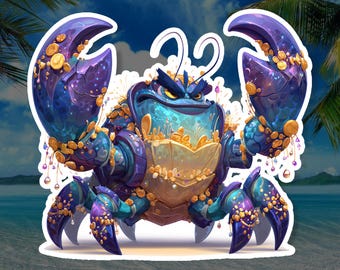 Tamatoa Crab Vinyl Sticker, Shiny Treasure Waterproof Villain Decal