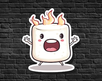 Adesivo Marshmallow urlante: Kawaii Panic, vinile resistente all'acqua