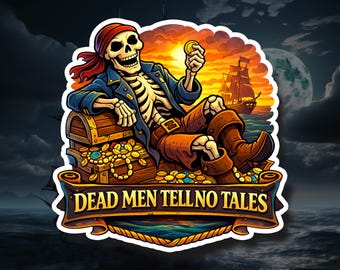 Dead Men Tell No Tales – Pirate Vinyl Decal, Waterproof Sticker, Laptop Water Bottle