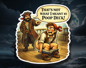 Poop Deck – Pirate Vinyl Decal, Waterproof Sticker, Laptop Water Bottle