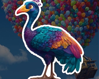 Kevin the Bird Sticker – Colorful Chaotic Bird with Big Personality