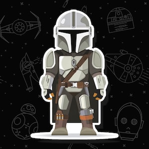 Din Djarin/The Mandalorian | Star Wars Stickers | Star Wars | Din Djarin/The Mandalorian Sticker | Waterproof Vinyl Sticker
