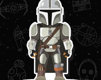 The Mandalorian Star Wars Sticker | Din Djarin Vinyl Decal