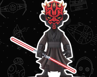 Darth Maul Star Wars Sticker: Waterproof Vinyl Decal