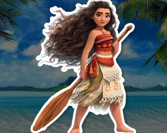 Moana Island Adventure Vinyl Sticker, Ocean Princess Waterproof Decal