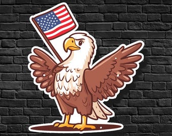 Bald Eagle Sticker, 4th of July