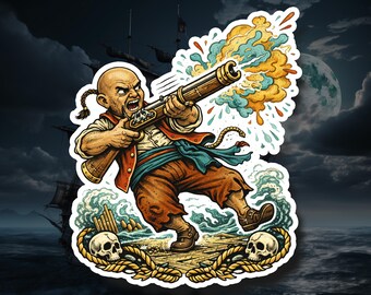 Marty – Pirate Vinyl Decal, Waterproof Sticker, Laptop Water Bottle Car Gift