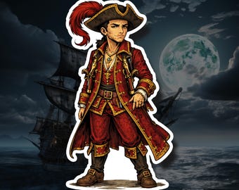 Black Bart – Pirate Vinyl Decal, Waterproof Sticker, Laptop Water Bottle