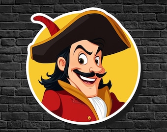 Captain Hook Sticker: Peter Pan, Disney Fan Art