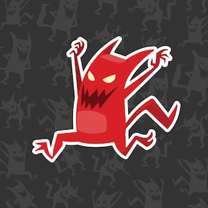 Naklejka Mały Diabeł | Naklejka Uroczy Diabeł | Naklejka Mały Diabeł | Naklejka Mały Demon