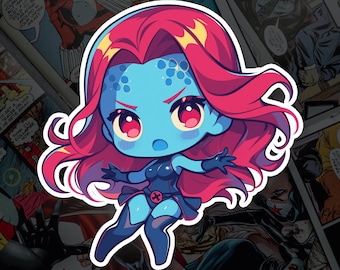 Mystique Fan Art Decal, Superhero Inspired Vinyl, Laptop Water Bottle, Gift