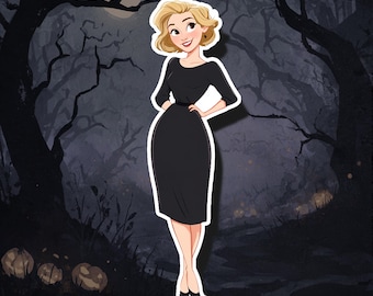 Marilyn Munster Sticker: Waterproof Vinyl Decal, Retro Halloween, Munster Fan Art
