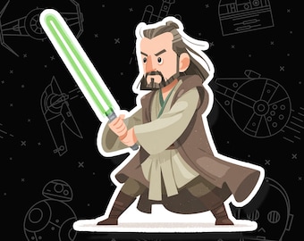 Qui-Gon Jinn Star Wars Sticker: Waterproof Vinyl Decal