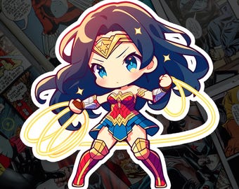 Wonder Woman Fan Art Decal, Superhero Inspired Vinyl, Laptop Water Bottle, Gift