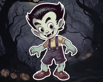 Eddie Munster Sticker: Waterproof Vinyl Decal - The Munsters Fan Art