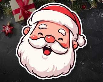 Jolly Laughing Santa Sticker – Waterproof Christmas Vinyl Decal