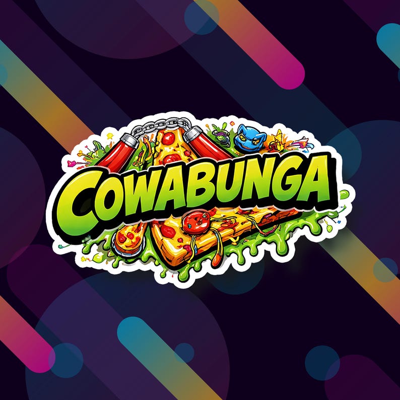 Cowabunga Sticker, Retro Saying, Funny Quote, Slang & Sass, Waterproof ...