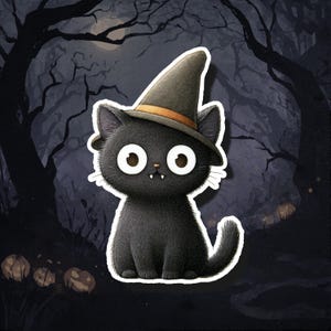 Little Black Cat | Halloween | Halloween Stickers | Creep Culture | Pop Culture | Spooky | Spooky Stickers