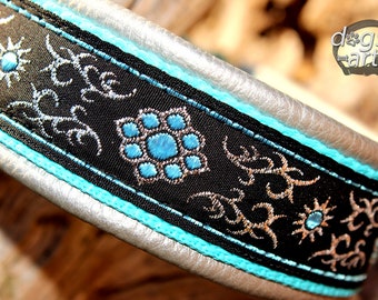 Martingale Leather Dog Collar, Limited Slip, Fancy, Bling, Design your own