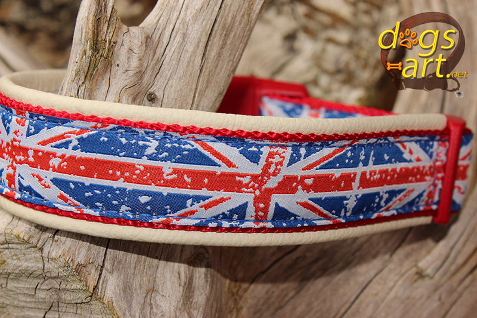 Dog Collar Union Jack by Dogsart Union Jack Collar Leather Etsy