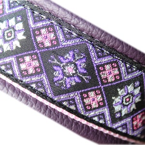 Fancy Purple Dog Collar, Leather Martingale Limited Slip, Rosegold, Create your own