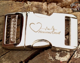 Personalized Dog Collar with Name, Heartbeat or Open Heart