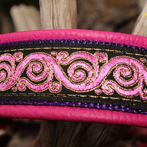 Pink Dog Collar, Leather Martingale Limited Slip, Princess, Design Your Own image 1