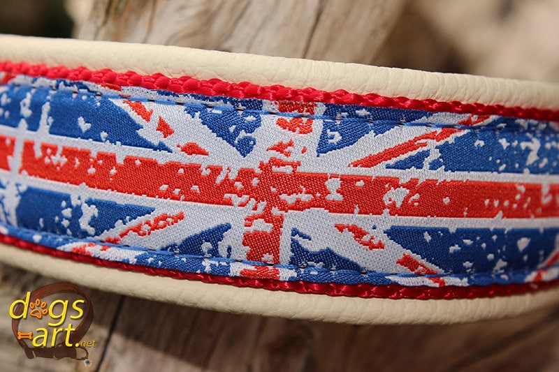 Dog Collar Union Jack by Dogsart Union Jack Collar Leather Etsy
