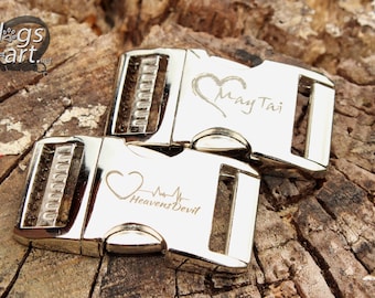 Dog Collar with Name and Phone, Engraved Buckle Dog Collar, Personalized Tagless Dog Collar, Laser engraved gift