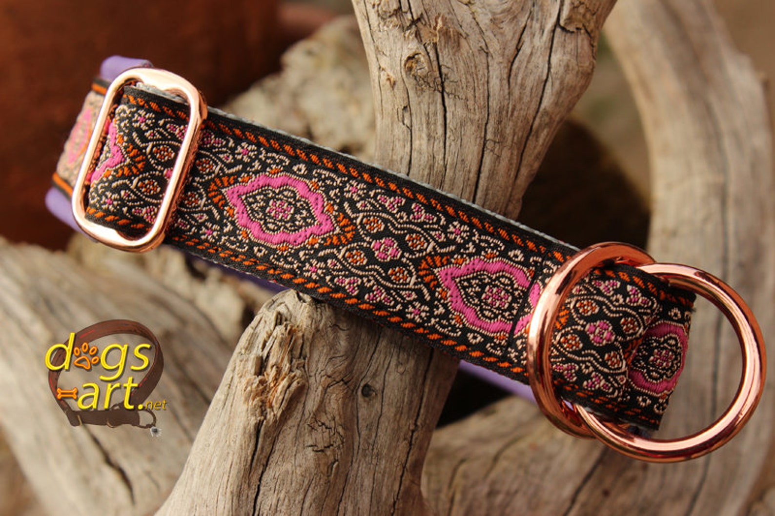 Martingale Limited Slip Collar Leather Rose Gold Copper Etsy